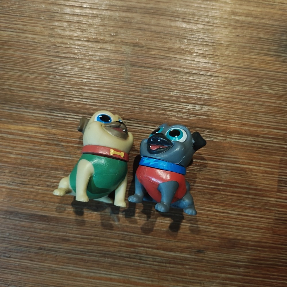Set of 2 Puppy Dog Pals Rolly Pug Surprise Action Talking‎ Toy Disney Junior